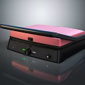 Electric Griddle Kitchen Appliance with Pink and Black Design Control Panel Knob and Indicator Light 3d model