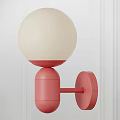 Light Blue Modern Wall Lamp With White Spherical Shade Mounted On White Wall 3d model