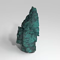 Natural Green Stone With Rough Texture And Irregular Decorative Shape 3d model