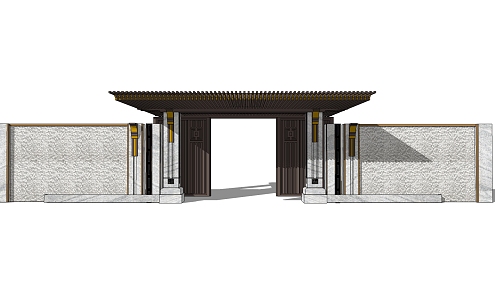 new chinese style gate 3d model