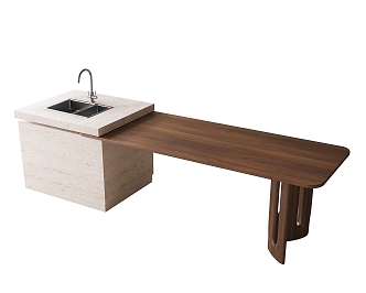 Modern island table 3d model