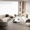 Modern Sofa Coffee Table Combination Sofa 3d model