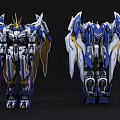 Smart Machines Robotic Models With Blue White Gold Accents And Mechanical Wings