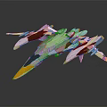Futuristic Fighter Jet 3D Model With Sleek White Gray And Orange Design
