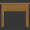 Simple Design Wooden Coffee Table With Rectangular Top Two Drawers And Sturdy Legs 3d model