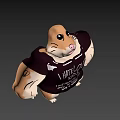 Muscular Hamster Wearing T Shirt With I HATE LOUD KIDS Text And Cushion Fun