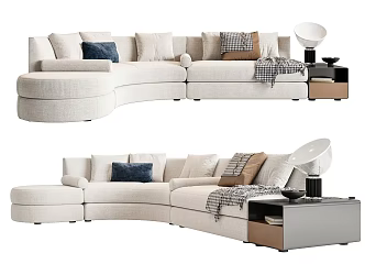 Modern Multiplayer Sofa Shaped Sofa 3d model