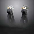 Elegant Black Earrings With Long Tassel And Gold Decorative Details