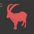 Wild Ibex with Large Curved Horns and Rough Fur Standing on Dark Background