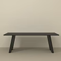 Simple Design Black Bench With Four Legs In Light Colored Room 3d model