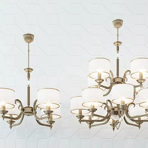 Simple European chandelier fashion simple metal chandelier combination 3d model