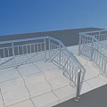 Modern Metal Railings Design For Outdoor Staircase With Stone Steps