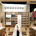 HAERS Exhibition Booth Modern Design With Open Interior Product Displays Counter And People Inside