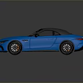Blue Convertible Sports Car With Sleek Design Black Roof And Wheels