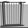 Durable Metal Swing Door With Vertical Bars And Secure Mounting For Home Safety