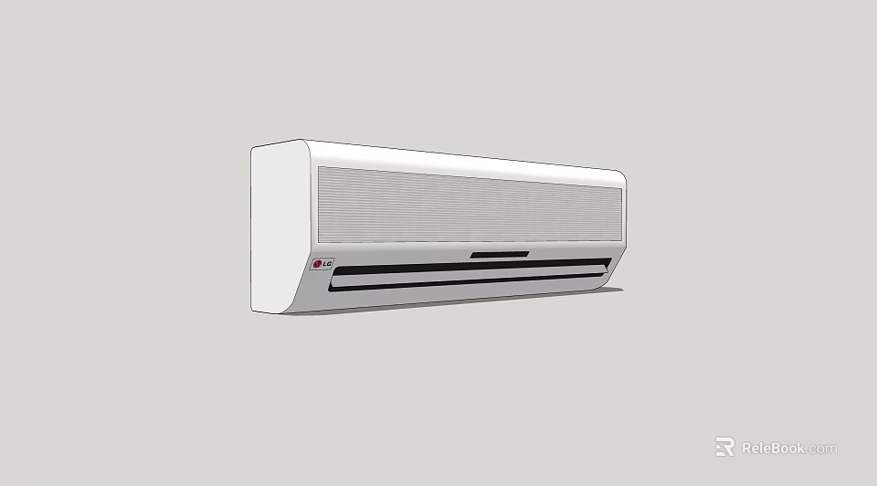 Sleek White Wall Mounted Air Conditioner Fan With Modern Design And Cooling Function 3d model 