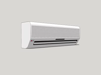 Sleek White Wall Mounted Air Conditioner Fan With Modern Design And Cooling Function 3d model