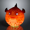 Cute Orange Creature Character With Red Spots Round Body And Ear Like Structures 3d model