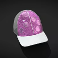 Pink Glitter Hat With Smiley Face Designs Mesh And White Brim