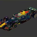 Red Bull Formula Racing Car With Oracle Sponsor Blue Yellow Livery And Aerodynamic Design