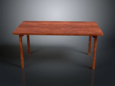 Realistic Style Wooden Desktop Wooden Table 3d model