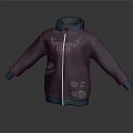 Black Zip Up Hoodie With White Back Design And Green Accents