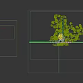 Aerial View Planning of Modern Architecture Circular Structure Square Design with Green Trees and Plaza Area