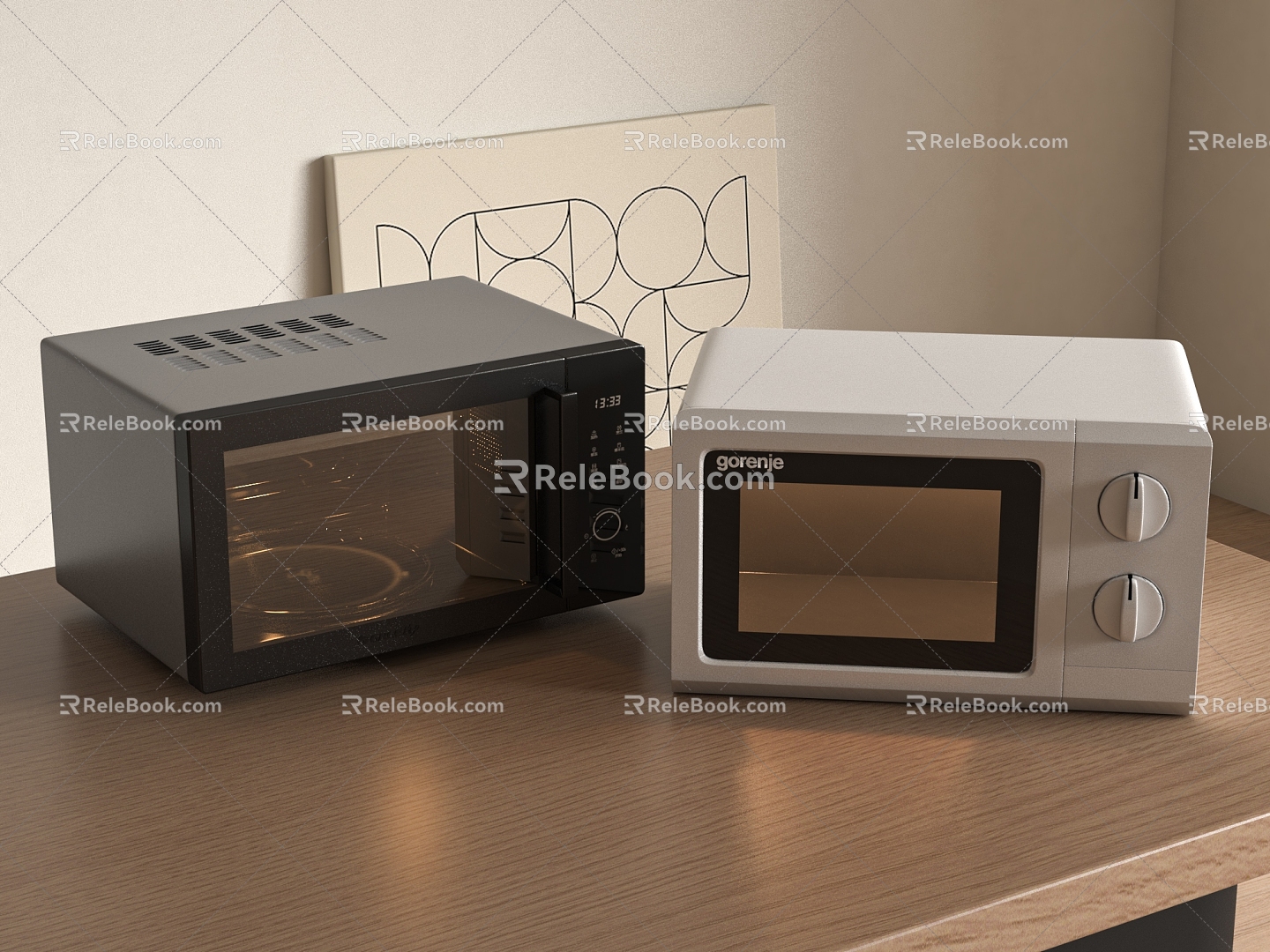 Microwave oven combination 3d model