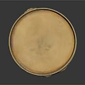 Vintage Gold Round Box With Intricate Carved Patterns And Clasp Closure