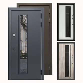Modern swing door entry door 3d model