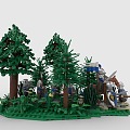 Lego Toys Forest Army European Knight Cavalry Soldier 3d model