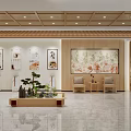 Traditional Chinese Medicine Hospital Outpatient Clinic With Wooden Decor And Herbal Cabinets