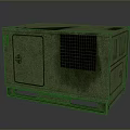 Green Industrial Equipment With Enclosed Cabinet Ventilation Grid And Sturdy Support Base