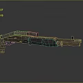Vintage Tactical Shotgun With Industrial Metal Finish And Retro Wooden Stock Design