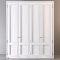 Minimalist White Dresser With Multiple Doors And Brass Handles For Home Decor