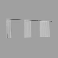 Stylish White Pleated Shower Curtains And Hanging Shower Rod Bathroom Accessories