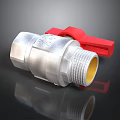 High Quality Silver Metal Ball Valve With Red Handle For Industrial Pipeline Fitting