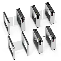 Public Facilities Modern Turnstiles With Metal And Glass For Pedestrian Access Control