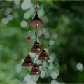 Hanging Decorative Ornament Set With Copper Bells And Colorful Beads For Outdoor Garden