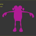 Orange Spotted 3D Creature Character With Big Eyes And Outstretched Arms And Legs