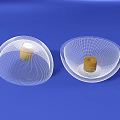 Medical Device Components Featuring Two White Hemispherical Covers For Healthcare Use 3d model