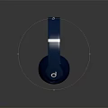 Deep Blue Wireless Over Ear Headphones With Modern Design Earcup Details And Reflective Finish