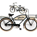 Vintage Style Bicycle With Classic Design Front Basket And Beige Accent Tires