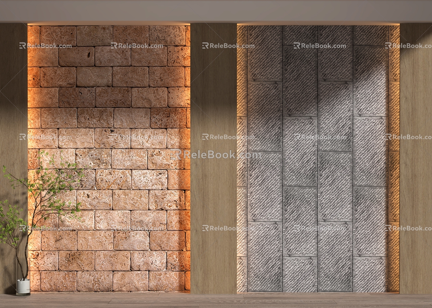 rubble background wall 3d model