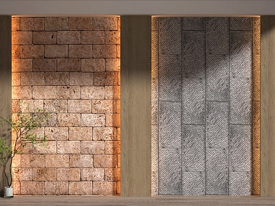 rubble background wall 3d model