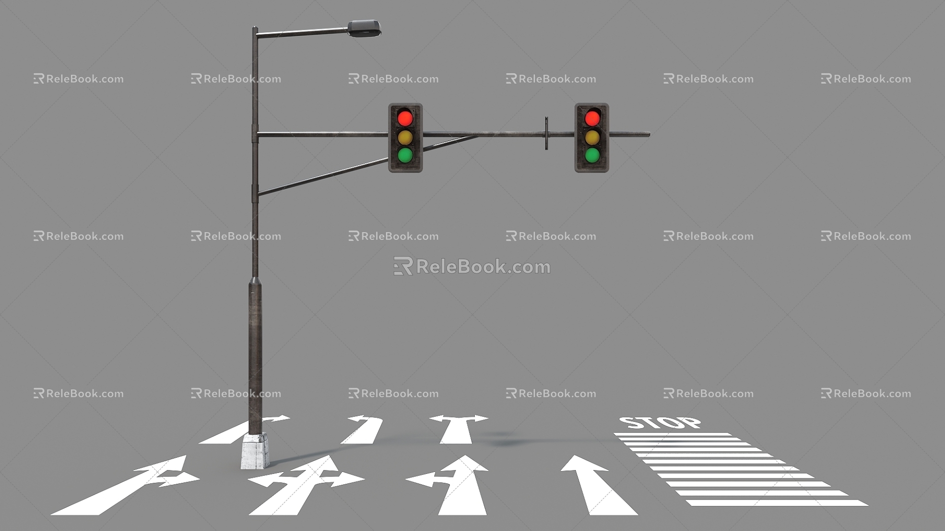 Traffic Equipment Traffic Light Pavement Marking 3d model