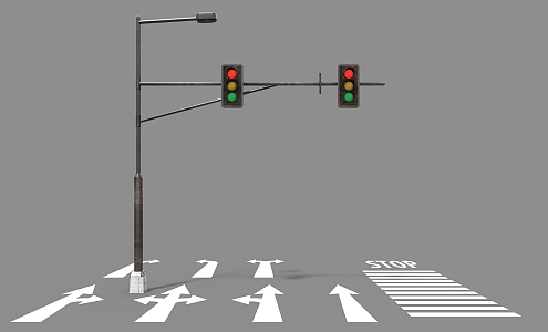 Traffic Equipment Traffic Light Pavement Marking 3d model