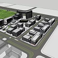 Modern Industrial Factory Park Featuring Multiple Buildings Green Areas And Planned Layout