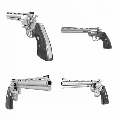 Revolver Firearms Displayed From Different Angles In Detailed Visual Views 3d model Revolver Firearms Displayed From Different Angles In Detailed Visual Views 3d model