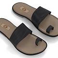 Minimalist Toe Thong Sandals With Black Straps Flat Beige Sole And Logo Insole